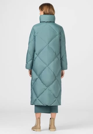 HALLHUBER Puffer-Daunenmantel Mit Seitlichen Druckknöpfen Und Water Repellent Finish Eucalyptus – Bild 3