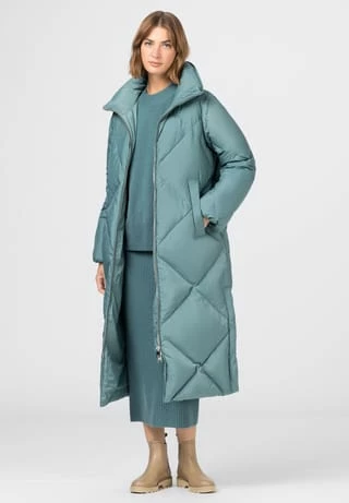 HALLHUBER Puffer-Daunenmantel Mit Seitlichen Druckknöpfen Und Water Repellent Finish Eucalyptus – Bild 5