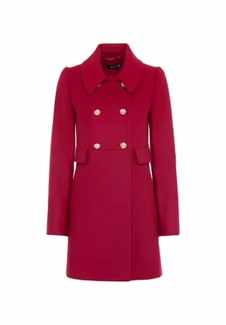 HALLHUBER Kurzmantel Aus Schwerem Schurwolle-Mix Mit Wappenknöpfen Poppy Red