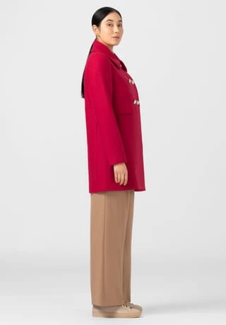 HALLHUBER Kurzmantel Aus Schwerem Schurwolle-Mix Mit Wappenknöpfen Poppy Red – Bild 4