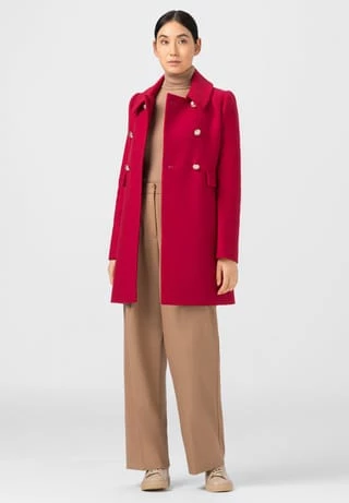 HALLHUBER Kurzmantel Aus Schwerem Schurwolle-Mix Mit Wappenknöpfen Poppy Red – Bild 5