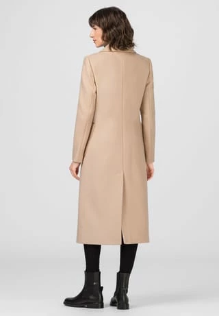 HALLHUBER Blazermantel In Midilänge Aus Mulesing-freiem Schurwolle-Mix Almond – Bild 3