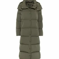 HALLHUBER Midi-Daunenmantel Mit Abnehmbarer Kapuze Und Seitlichen Druckknöpfen Bay Leaf