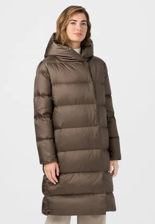 HALLHUBER Kapuzendaunenmantel Mit Water Repellent Finish Und Druckknöpfen Brown – Bild 2