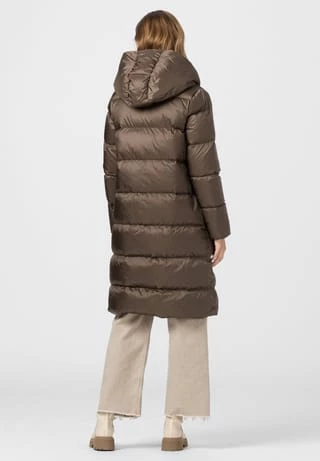 HALLHUBER Kapuzendaunenmantel Mit Water Repellent Finish Und Druckknöpfen Brown – Bild 3