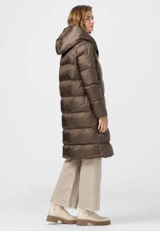 HALLHUBER Kapuzendaunenmantel Mit Water Repellent Finish Und Druckknöpfen Brown – Bild 4