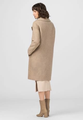 HALLHUBER Blazermantel Aus Recyceltem Wolle-Flanell Almond Melange – Bild 3