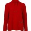 VIA APPIA -DUE- Pullover Sportiver Stehkragenpullover Aus Unifarbenem Stoff Rot