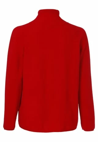 VIA APPIA -DUE- Pullover Sportiver Stehkragenpullover Aus Unifarbenem Stoff Rot – Bild 2