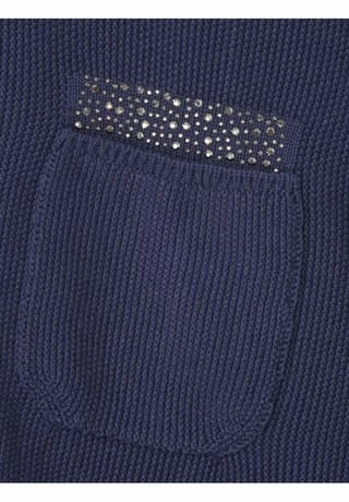 VIA APPIA -DUE- Pullover Sportiver Stehkragenpullover Aus Unifarbenem Stoff Indigo – Bild 3