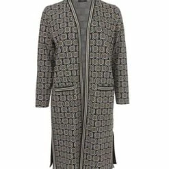 VIA APPIA -DUE- Longstrickjacke Extravagante Longstrickjacke Mit Grafischem Allover-Muster Schwarz Multicolor