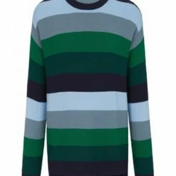 Peter Hahn Rundhals-Pullover Cotton Grün/ Multi