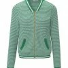 LO'X LOOXENT Strickjacke Cardigan Grün/ Weiß