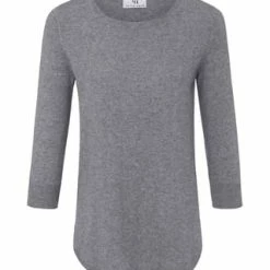 Peter Hahn Rundhals-Pullover Silk Grau-melan