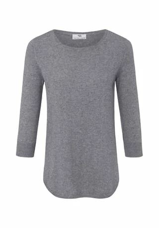 Peter Hahn Rundhals-Pullover Silk Grau-melan