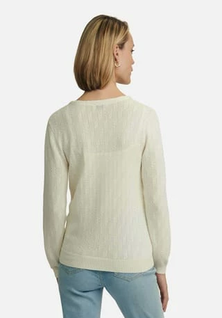 Peter Hahn Strickjacke Cotton Ecru – Bild 4