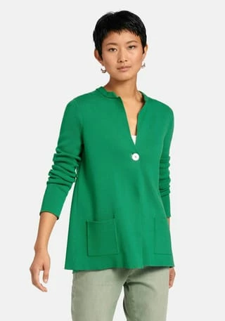 Peter Hahn Strickjacke Cotton Grün – Bild 3