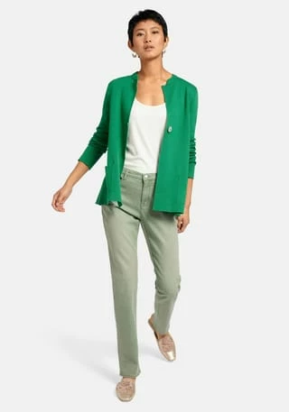 Peter Hahn Strickjacke Cotton Grün – Bild 4