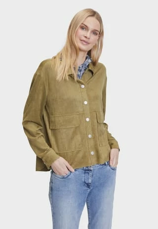 BETTY BARCLAY Blazerjacke, Wildleder-Optik, Druckknopfleiste, Zwei Fronttaschen, Für Damen 5498 ALOE – Bild 7