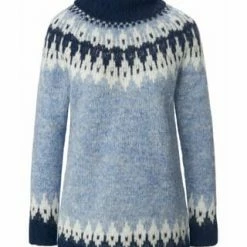 DAY.LIKE Pullover Alpaca Hellblau/ Multicolor/ Melange