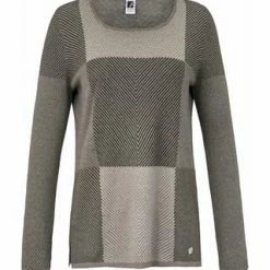 ANNA AURA Rundhals-Pullover Sweater Grau/ Camel