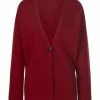 Peter Hahn Strickjacke Mit überschnittener Schulter ROT