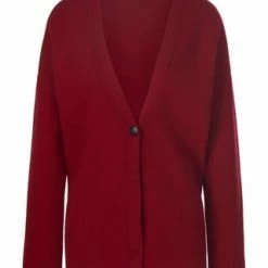 Peter Hahn Strickjacke Mit überschnittener Schulter ROT