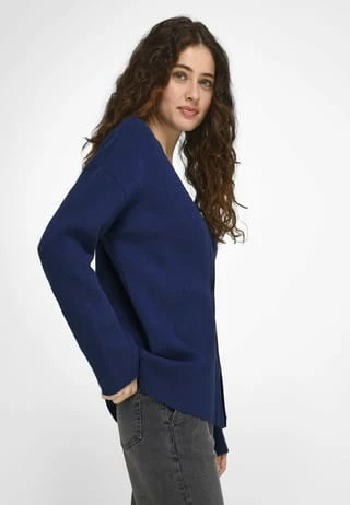 Peter Hahn Strickjacke Mit überschnittener Schulter ROYALBLAU – Bild 6