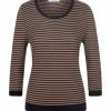 Peter Hahn 3/4 Arm-Pullover Cotton Schwarz/ Taupe