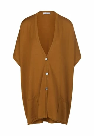 Peter Hahn Strickweste New Wool Ocker