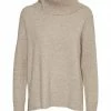 VERO MODA® Pullover, Weiter Rollkragen, Uni, Für Damen Beige