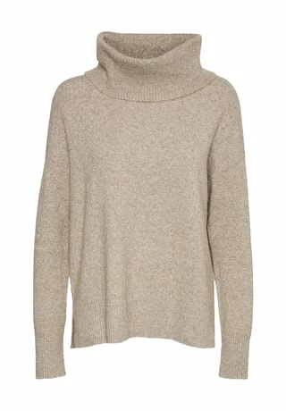 VERO MODA® Pullover, Weiter Rollkragen, Uni, Für Damen Beige