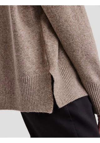 VERO MODA® Pullover, Weiter Rollkragen, Uni, Für Damen Beige – Bild 4