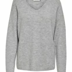 ONLY® Strickpullover, V-Ausschnitt, überschnittene Schultern, Für Damen 179073 LIGHT GREY