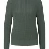 DENIM TOM TAILOR Pullover, Rundhalsausschnitt, Uni, Für Damen 19643 GREEN DUST