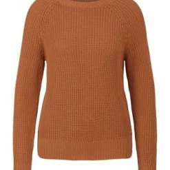 DENIM TOM TAILOR Pullover, Rundhalsausschnitt, Uni, Für Damen 30027 RUSTY AMBER