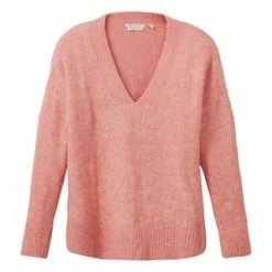 DENIM TOM TAILOR Pullover, V-Ausschnitt, Für Damen 30562 PEACH PINK