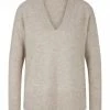 DENIM TOM TAILOR Pullover, V-Ausschnitt, Melange, Für Damen 30224 CLOUD GREY