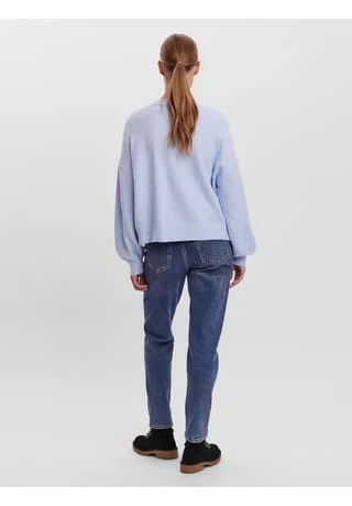 VERO MODA® Strickjacke, Cropped, V-Ausschnitt, Rippbündchen, Für Damen 194540001 BLUE BE – Bild 5