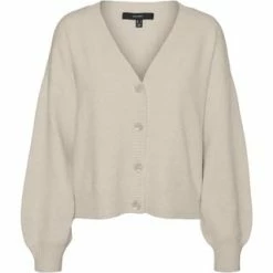 VERO MODA® Strickjacke, V-Ausschnitt, Knopfleiste, Für Damen 222913001 BIRCH/ M