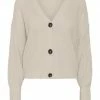 VERO MODA® Strickjacke, V-Ausschnitt, Knopfleiste, Für Damen Birke