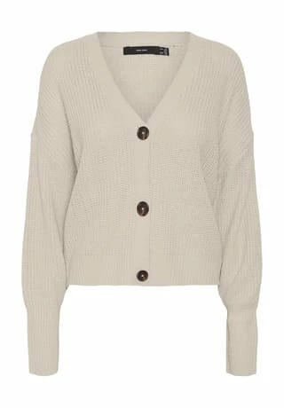 VERO MODA® Strickjacke, V-Ausschnitt, Knopfleiste, Für Damen Birke