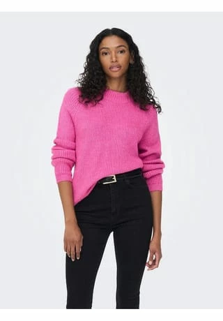 ONLY® Pullover, Langarm, Rundhalsausschnitt, Stehkragen, Für Damen 283135001 STRAWBE – Bild 3