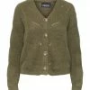 PIECES Stickjacke, Knopfleiste, Für Damen 191964 DARK OLIVE