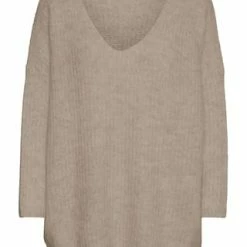 VERO MODA® Pullover, V-Ausschnitt, überschnittene Schultern, Für Damen 192623001 SILVER