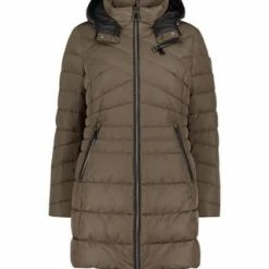 GIL BRET Steppmantel Mit Abnehmbarer Kapuze Khaki Braun