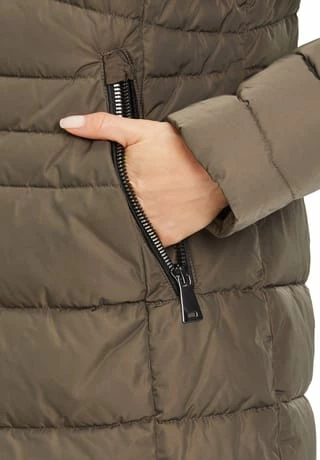 GIL BRET Steppmantel Mit Abnehmbarer Kapuze Khaki Braun – Bild 7