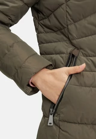 GIL BRET Steppmantel Mit Abnehmbarer Kapuze Khaki Braun – Bild 9