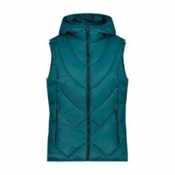 CMP Steppweste Vest Fix Hood Petrol