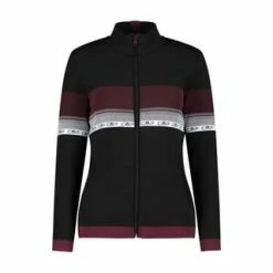 CMP Fleecejacke WOMAN JACKET KNITTED Reißverschluss,Reißverschluss-Tasche Damen Nero